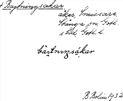 Bild på arkivkortet för arkivposten Bajtningsakar