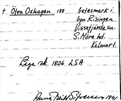 Bild på arkivkortet för arkivposten +Östra Oxhagen