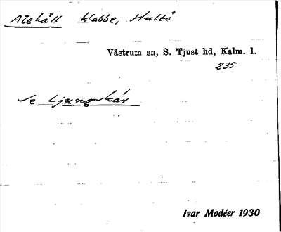 Bild på arkivkortet för arkivposten Alehäll, se Ljungskär