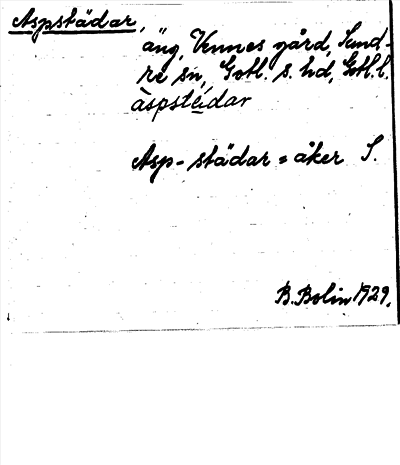 Bild på arkivkortet för arkivposten Aspstädar