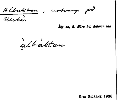 Bild på arkivkortet för arkivposten Albukten