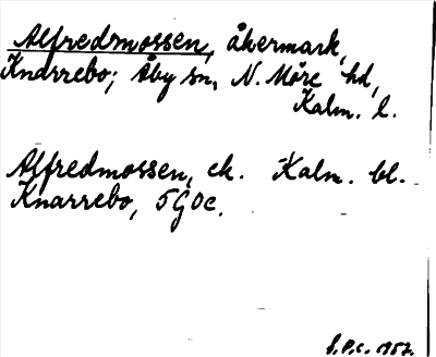 Bild på arkivkortet för arkivposten Alfredmossen
