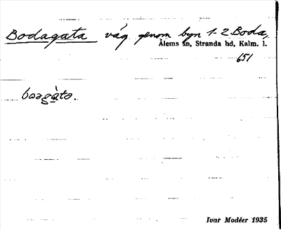 Bild på arkivkortet för arkivposten Bodagata