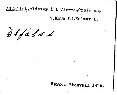 Bild på arkivkortet för arkivposten Alfallet