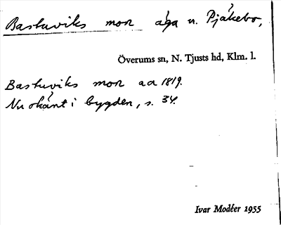 Bild på arkivkortet för arkivposten Bastuviks mon