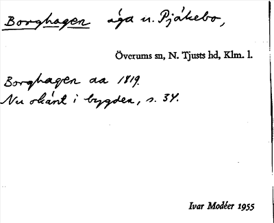 Bild på arkivkortet för arkivposten Borghagen