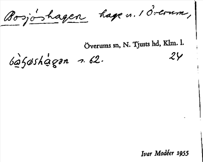 Bild på arkivkortet för arkivposten Bosjöshagen