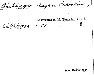 Bild på arkivkortet för arkivposten Bäckhagen