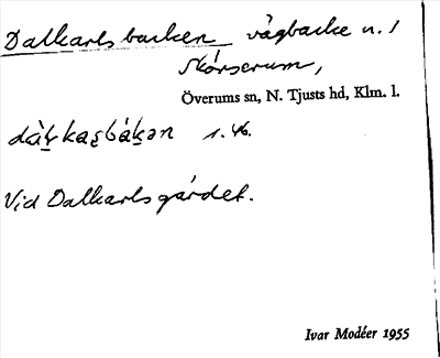 Bild på arkivkortet för arkivposten Dalkarlsbacken