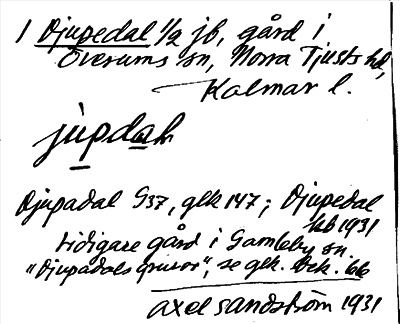 Bild på arkivkortet för arkivposten Djupedal