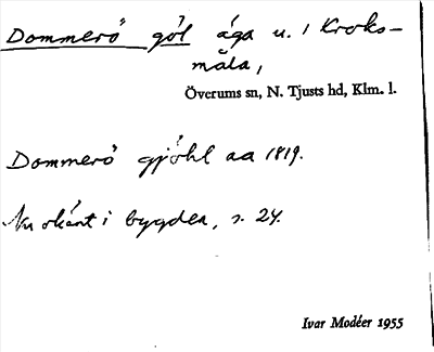 Bild på arkivkortet för arkivposten Dommerö göl