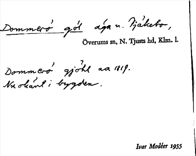 Bild på arkivkortet för arkivposten Dommerö göl