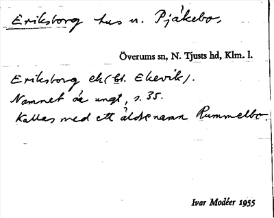 Bild på arkivkortet för arkivposten Eriksborg