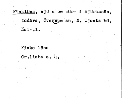 Bild på arkivkortet för arkivposten Fisklösa