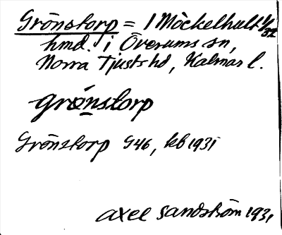 Bild på arkivkortet för arkivposten Grönstorp