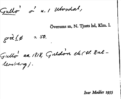 Bild på arkivkortet för arkivposten Gullö