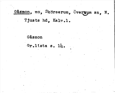 Bild på arkivkortet för arkivposten Gåsmon