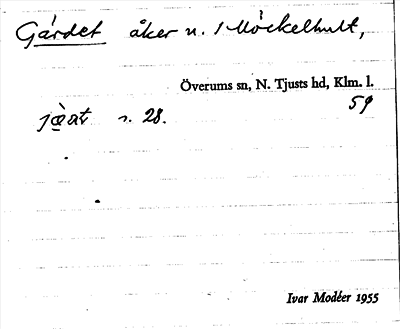 Bild på arkivkortet för arkivposten Gärdet