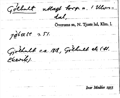 Bild på arkivkortet för arkivposten Göhult
