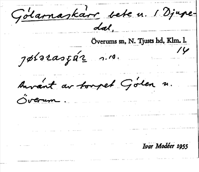 Bild på arkivkortet för arkivposten Gölarnaskärr