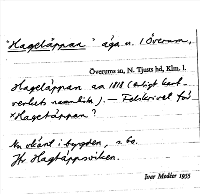 Bild på arkivkortet för arkivposten »Hageläppan»