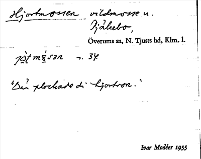 Bild på arkivkortet för arkivposten Hjortmossen