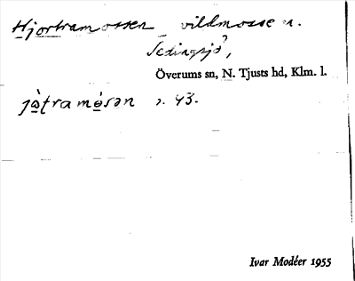 Bild på arkivkortet för arkivposten Hjortramossen
