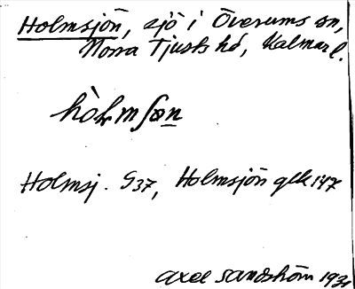 Bild på arkivkortet för arkivposten Holmsjön