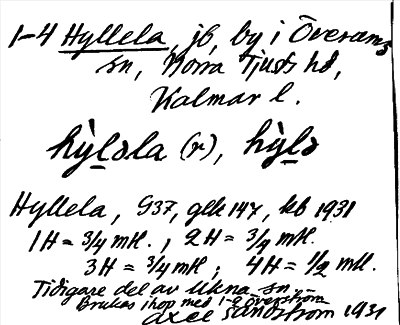 Bild på arkivkortet för arkivposten Hyllela