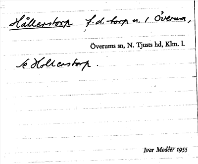 Bild på arkivkortet för arkivposten Hållerstorp