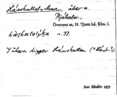 Bild på arkivkortet för arkivposten Hässkullelyckan