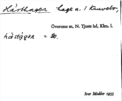 Bild på arkivkortet för arkivposten Hästhagen