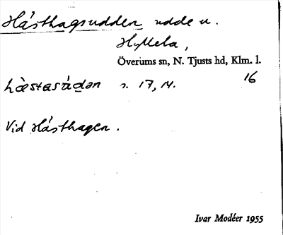 Bild på arkivkortet för arkivposten Hästhagsudden