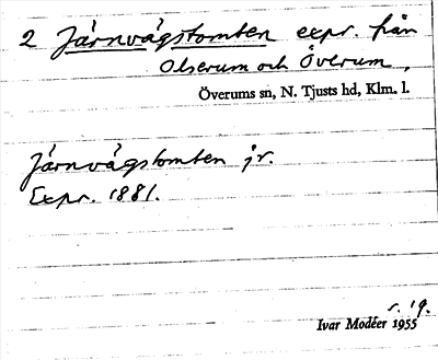 Bild på arkivkortet för arkivposten Järnvägstomten