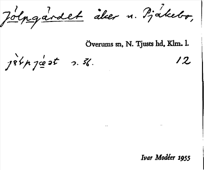 Bild på arkivkortet för arkivposten Jölpgärdet
