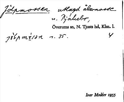 Bild på arkivkortet för arkivposten Jölpmossen