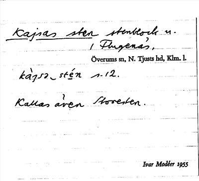 Bild på arkivkortet för arkivposten Kajsas sten