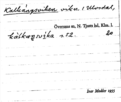 Bild på arkivkortet för arkivposten Kalkängsviken