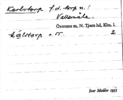 Bild på arkivkortet för arkivposten Karlstorp