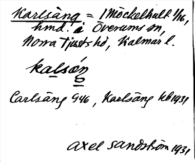 Bild på arkivkortet för arkivposten Karlsäng