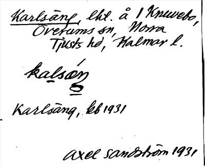Bild på arkivkortet för arkivposten Karlsäng