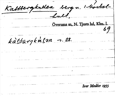 Bild på arkivkortet för arkivposten Kattbergkullen