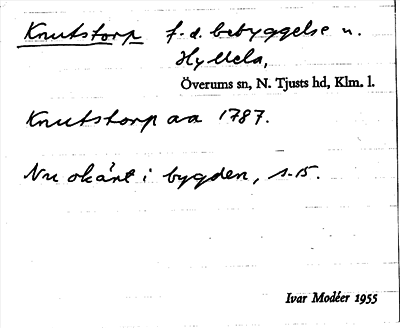 Bild på arkivkortet för arkivposten Knutstorp