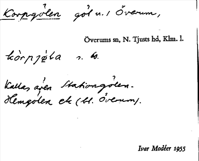 Bild på arkivkortet för arkivposten Korpgölen