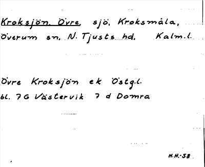Bild på arkivkortet för arkivposten Kroksjön, Övre