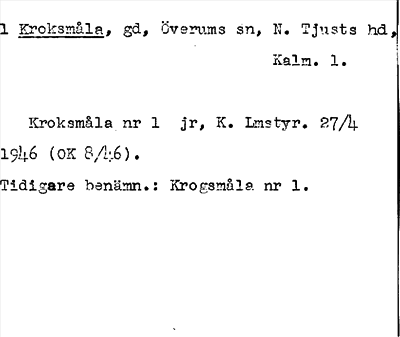 Bild på arkivkortet för arkivposten Kroksmåla