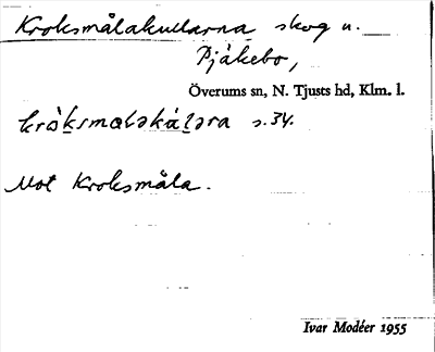 Bild på arkivkortet för arkivposten Kroksmålakullarna