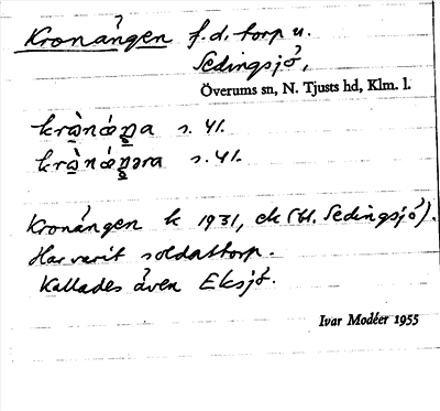 Bild på arkivkortet för arkivposten Kronängen