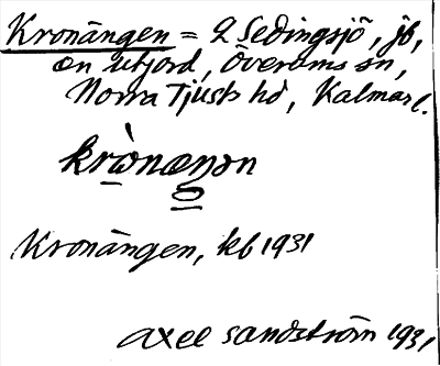 Bild på arkivkortet för arkivposten Kronängen