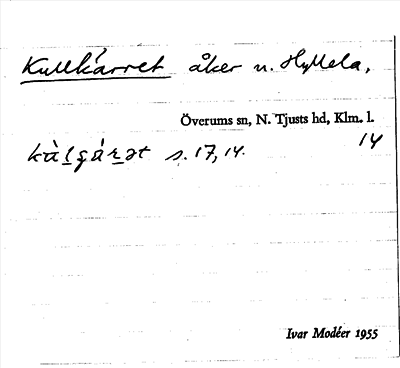 Bild på arkivkortet för arkivposten Kullkärret